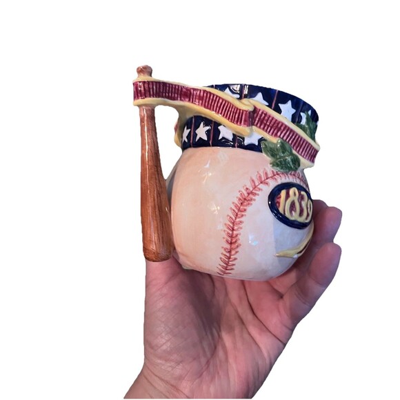 Vtg Fitz & Floyd Omnibus 1995 Baseball Coffee Tea Mug Cup 16 Oz America's Game - Picture 3 of 7